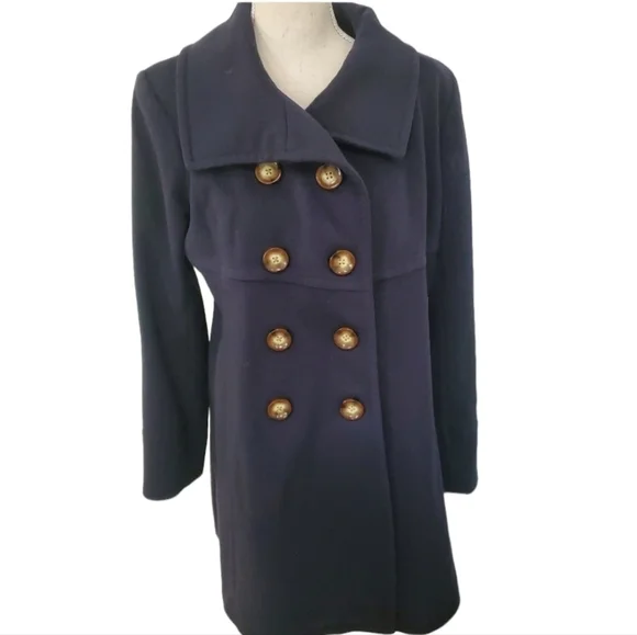Saks Fifth Avenue Double Breasted Wool Pea Coat - Picture 2 of 11
